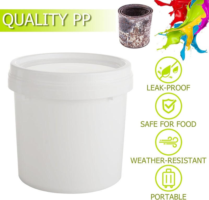 AKOLAFE 20 Pack Paint Buckets for Painting Empty Paint Cans Quart Plastic Paint Containers with Lids 2 Pint Plastic Paint Can 1/4 Gallon Paint Pail Small Paint Storage Containers for Leftover Paint - Image 3